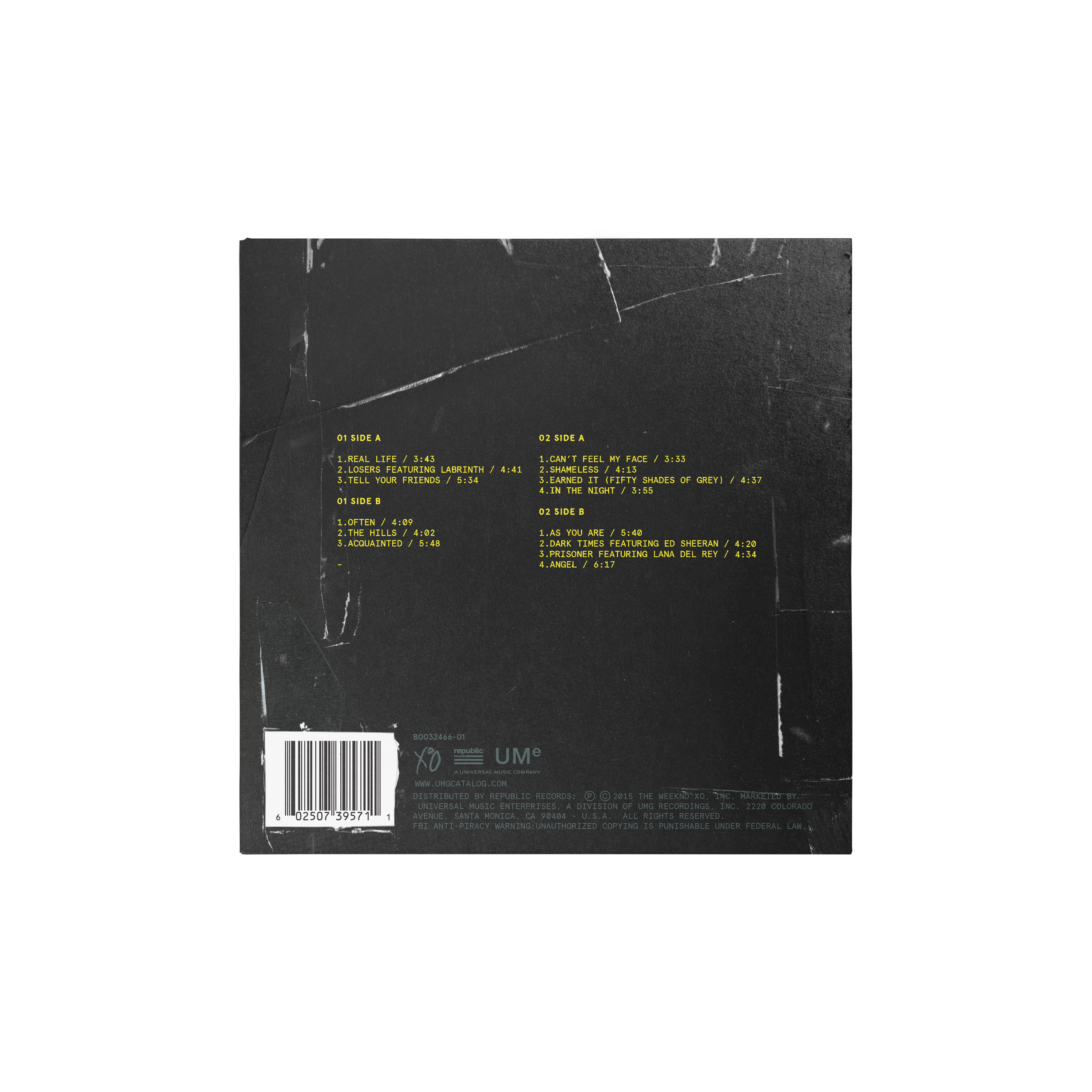BEAUTY BEHIND THE MADNESS 5TH ANNIVERSARY 2LP BACK