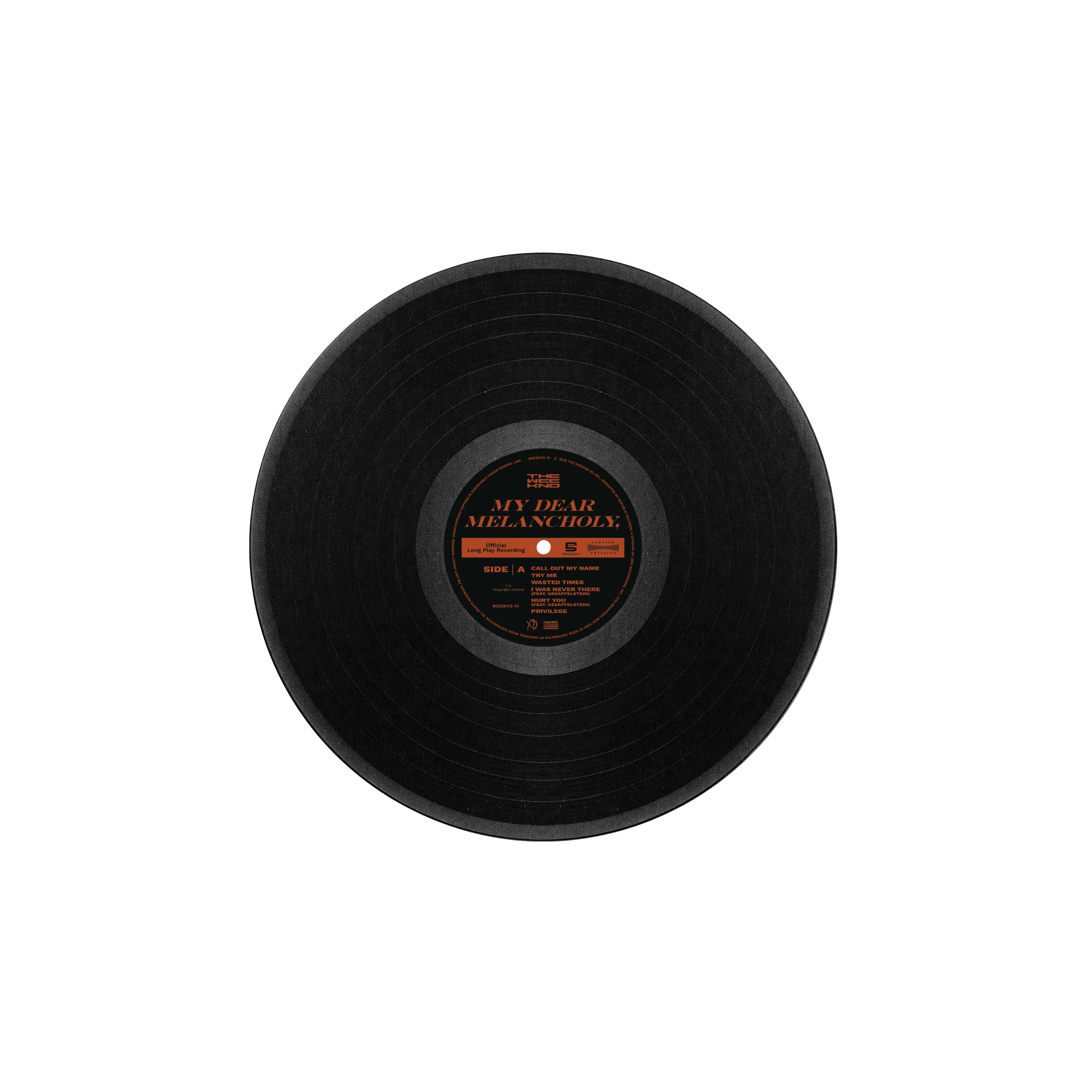 My Dear Melancholy, 1LP Disc 1