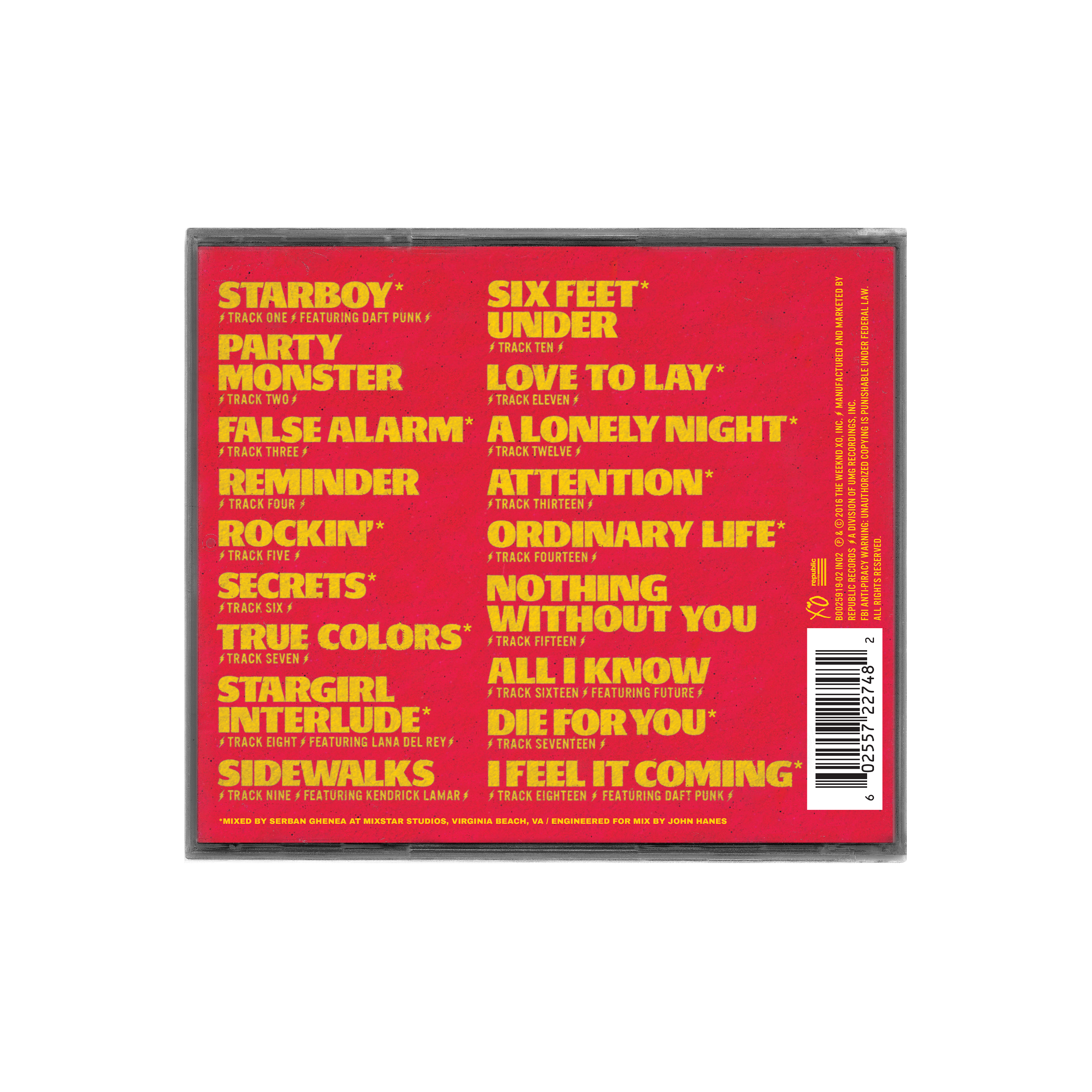 Starboy CD Back