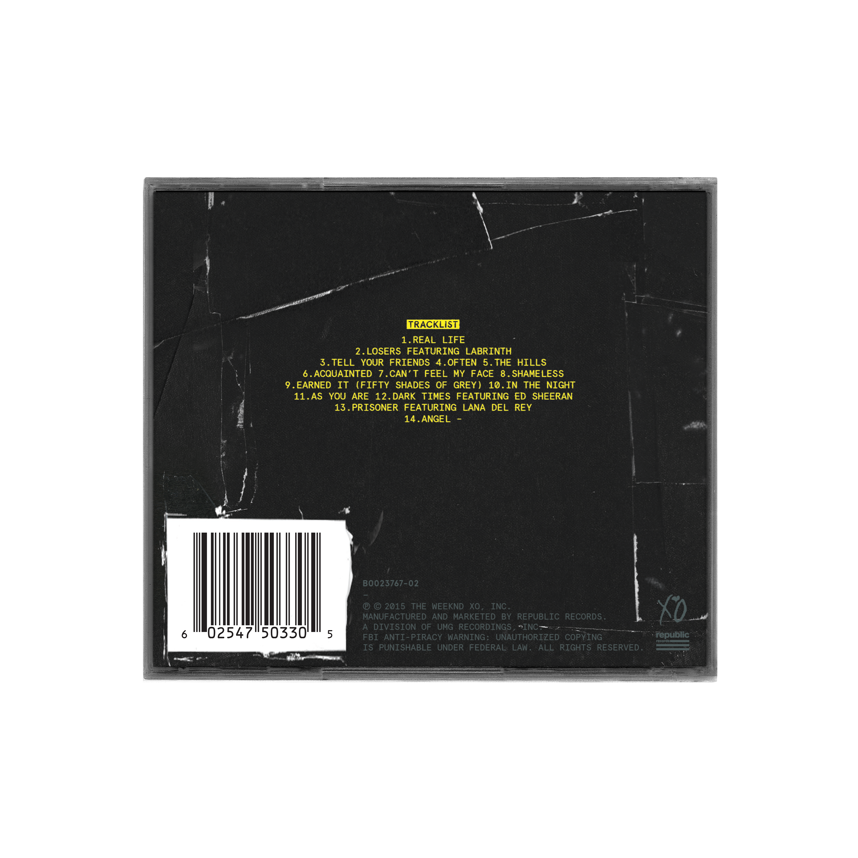BEAUTY BEHIND THE MADNESS CD BACK