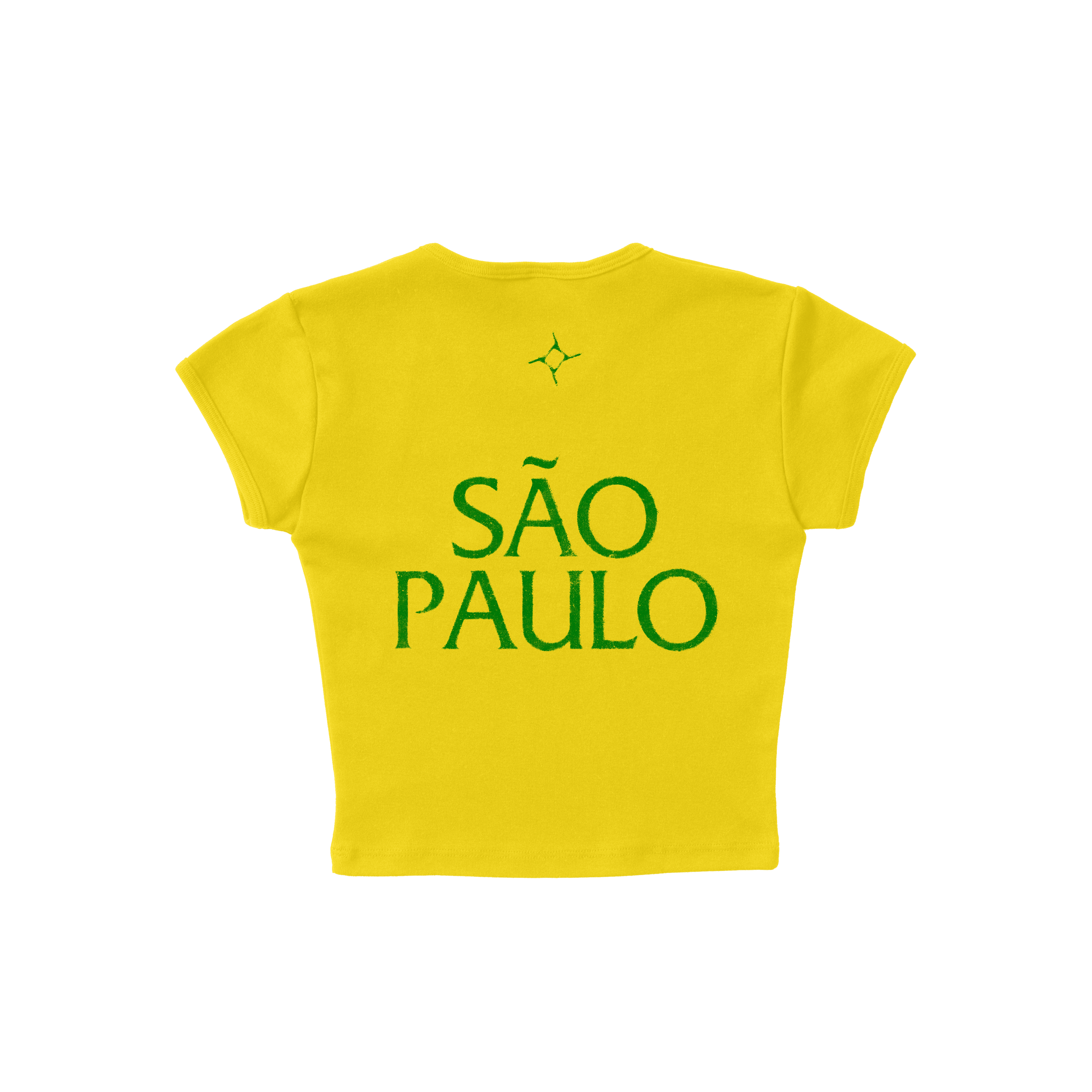 São Paulo XO Women's Crop Tee Yellow Back