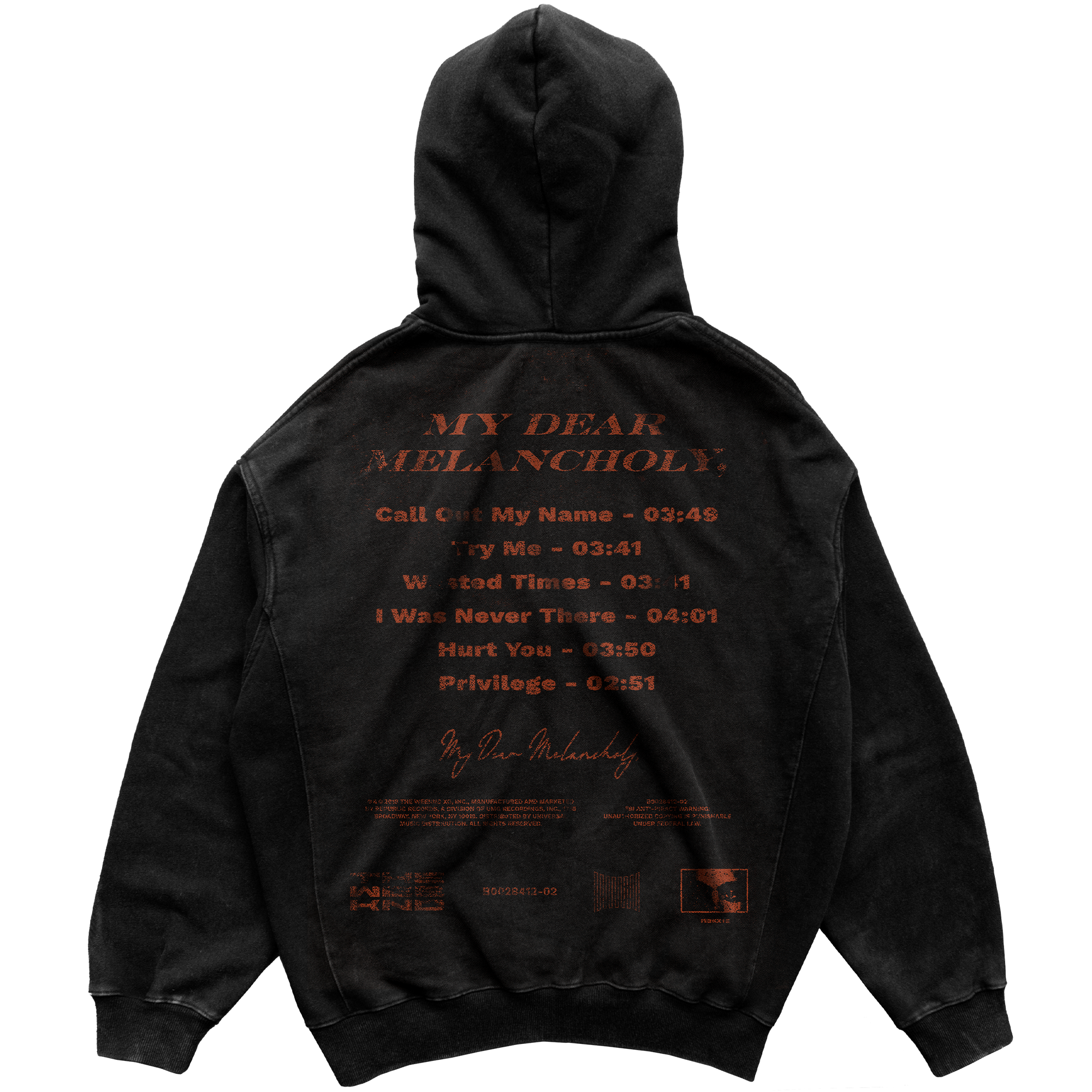 MY DEAR MELANCHOLY ZIP HOODIE Back