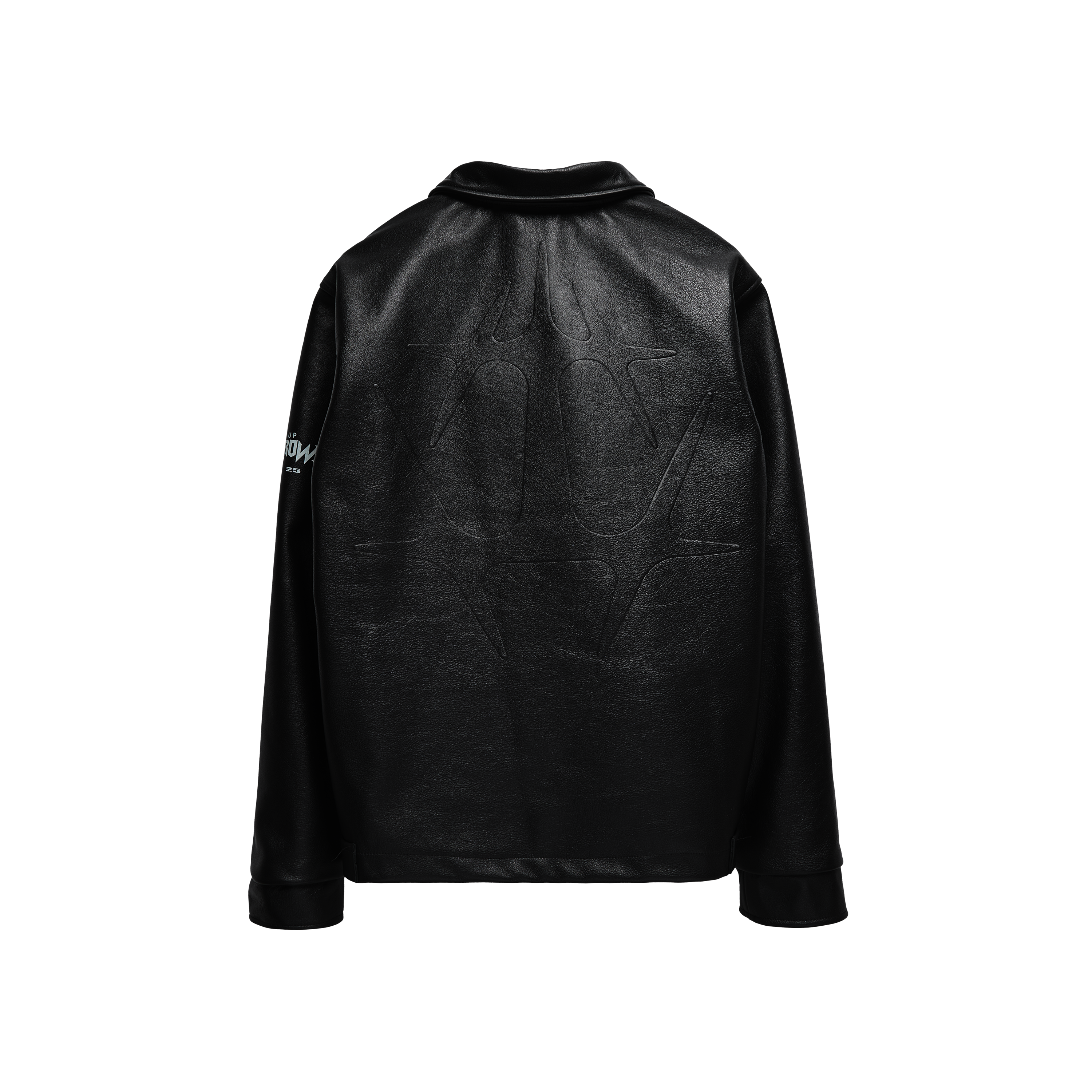 Spiked Logo Premium Leather Jacket Back